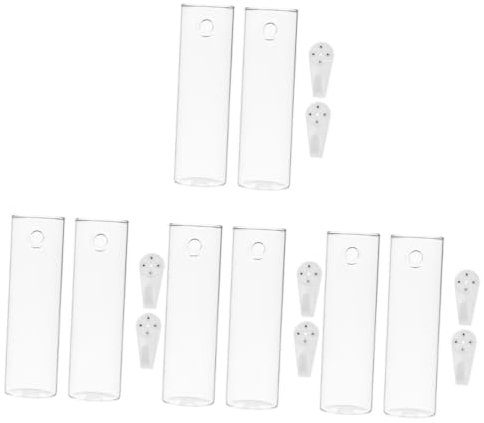 BESPORTBLE 4 Sätze Wandvase Groß Aufhänger Blumenvase Hydroponische Vase Blumentopf Einmachgläser Pflanzgefäß Zum Aufhängen An Der Wand Wandblumenhalter Glas Transparent 2 Stück * 4
