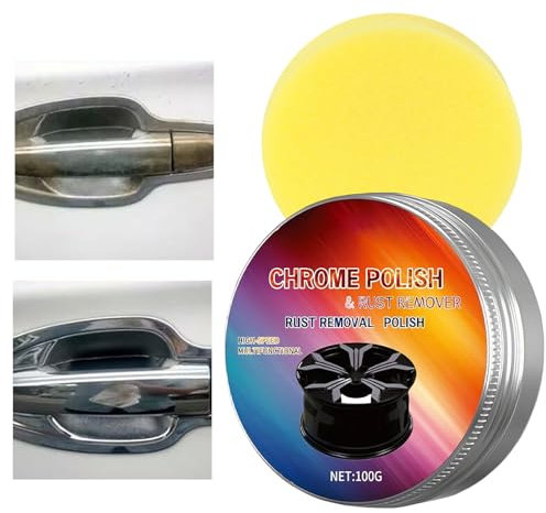 Lucidatura cromata, lucidatura , finitura lucida lucida – 100 G ad alte prestazioni multiuso lucidante, detergente, restauratore e per metallo, alluminio, cromato