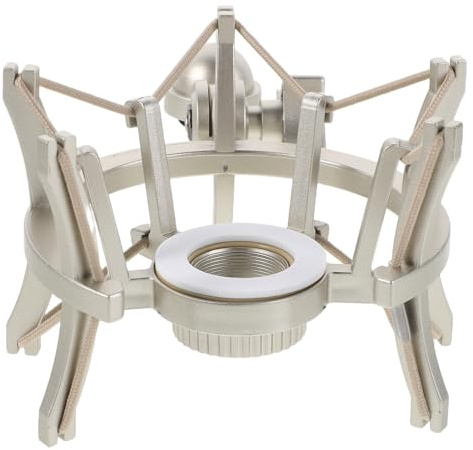 ERINGOGO Montura de choque micrófono de pie Montaje de choque para micrófono monturas de choque soporte de micrófono portátil montaje de choque de micrófono metal Plata