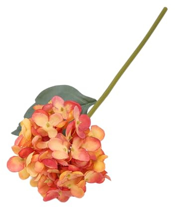 Aniyan Lot de 10 fleurs d'hortensia artificielles réalistes pour bouquet de mariage, décoration de table, maison et fête, orange