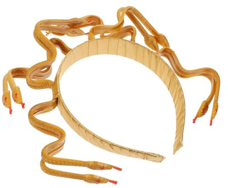 NOLITOY Medusa Schlangen Stirnband Goldfarben Dekorativer Cosplay Kopfschmuck Für Damen Und Mädchen Party Bühnenauftritt Zubehör