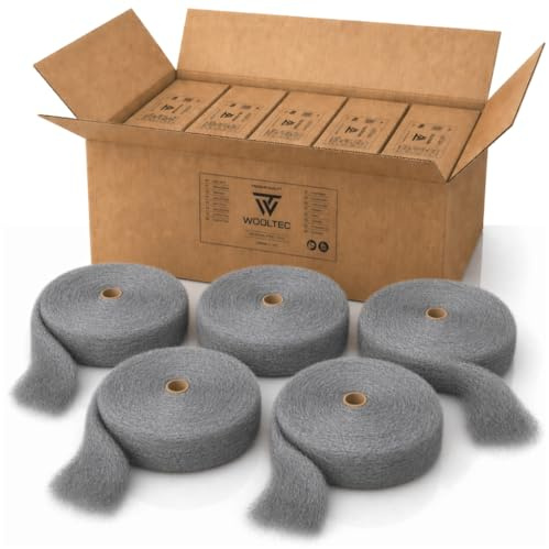 Stahlwolle 5kg Grad 0+00 – Reinigen Polieren Renovieren Metall Holz WOOLTEC | Mehrere Rollen für größere Flächen und wiederkehrende Arbeiten