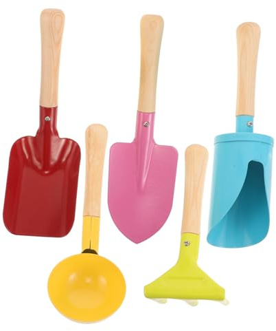 GALPADA 5 Pièces Kit Outils Jardinage Garçon Fille Pelle et Râteau Jouets Plage et Jardin Outils Creusage Main pour Activités Extérieures et Aménagement Espaces Verts