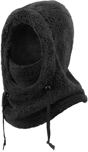 DRESHOW Vintertermisk Fleece Balaklava Mössa Kvinnor Män Multifunktionell Vindtät Skidmask Ansiktsmask Halsvärmare Kalla Vädermössa med Justerbar Dragsko