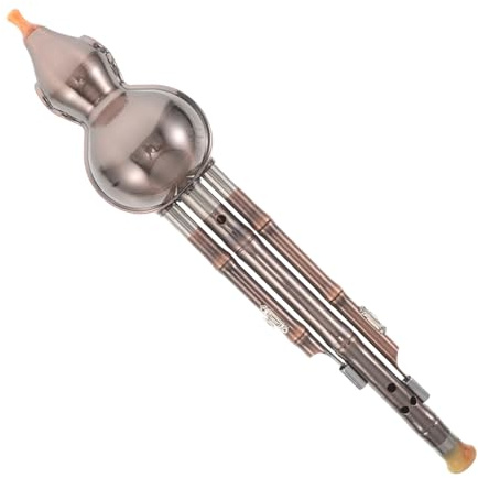 MUELODSIC Kupferbeschichtete Chinesische Hulusi Flöte Traditionelles Dreiklang-kürbis-blasinstrument Leicht und Tragbar für Anfänger und Erwachsene zum Üben Lernen und Aufführen