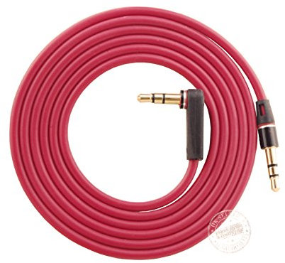Replacement RED 3.5mm Straight - L Bend Jack Audio AUX Cable Cord Wire Lead for Beats Dr Dre