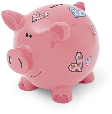 Mousehouse Gifts Las niñas Grandes huchas Infantiles niños bebé Adulto Cerdito Piggy Bank Rosa con Corazones