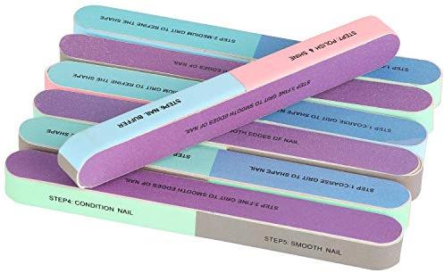 12 Pieces 7 Way Nail Files and Buffers, Professional Nail Buffing Files Buffing Block for Shaping, Contouring, Smoothing, Polishing, Shining Natural Nails