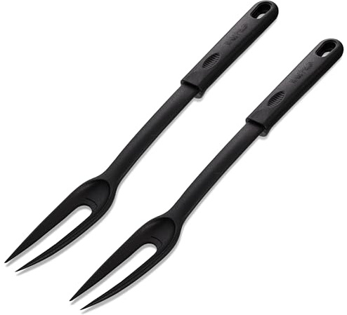 Nylon Fork Made of Heat Resistant Nylon with Plastic Handle with Hole Ideal for use with Non-Stick Pots and Pans (Pack Of 2) - By Ram Pro