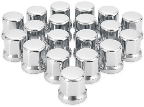 Easy Link 40x Radmutterkappen 32mm Chrom Radkappen Radmutterschutz Felgenkappen für LKW Anhänger Lastwagen Radschraubenkappen