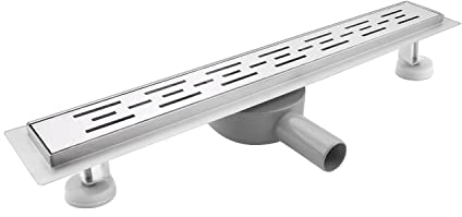 SaniteModar Duschrinne 70cm, Vergitterter Duschrinne Extra Flach mit 360° Siphon Geruchsstop und Haarfilter, Edelstahl Bodenablauf