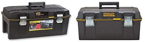 STANLEY FATMAX Waterproof Toolbox Storage with Heavy Duty Metal Latch, 28 Inch & FATMAX Waterproof Toolbox Storage with Heavy Duty Metal Latch, Portable Tote Tray for Tools and Small Parts, 23 Inch