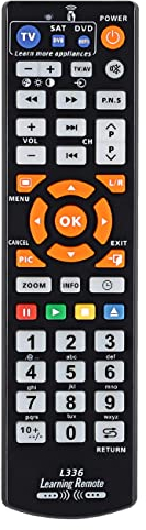 YiBiChin Telecomando universale IR Learning per Smart TV VCR CBL DVD SAT STR-TV CD VCD HI-FI, telecomando 3 dispositivi in 1 controller programmabile, L336 con funzione di apprendimento