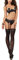 VicSec Women Lace Garter Lingerie Set with Heart Nipple Cover & Stockings, Quarter Cup Bra Teddy Naughty Babydoll Strappy Bra and Panty Set Nightwear Black