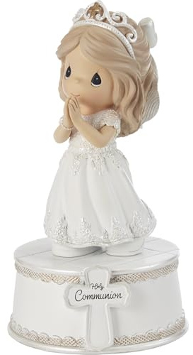 Precious Moments Holy Communion Girl Musical Figurine – Plays “The Lord’s Prayer” – First Communion Gift for Girls, Religious Keepsake for Catholic and Christian Faith