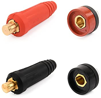 Luckyweld Connettore per pannello cavo di saldatura, 2 set DKJ35-50 cavo di saldatura rapido connettore spina e presa rosso e nero