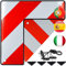 Reflektierende Warntafel für Auto Sicherheit Italien Spanien Portugal, JOYCEMALL 3 in 1 Aluminium Rot Weiß Warnschild 50x50cm mit 4X Spannseile für Fahrradträger Heckanhänger Wohnmobil Auto Anhänge