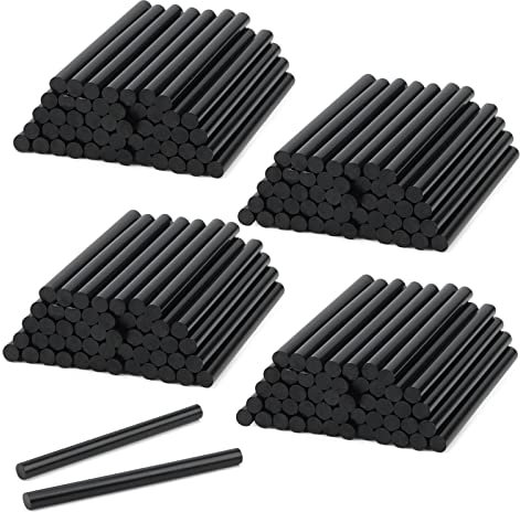 KEILEOHO 200 PCS 7 x 100mm Black Hot Glue Gun Sticks, Black Mini Hot Melt Glue Gun Sticks, Adhesive Glue Sticks for DIY Craft