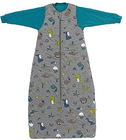 schlummersack Schlafsack Baby Modal ganzjährig 80 cm Dinosaurier | Babyschlafsack Oeko-Tex mit Ärmel abnehmbar 2.5 Tog Baby Schlafsack ganzjährig | Ganzjahres Schlafsack Baby Baumwolle
