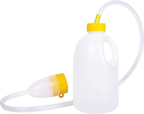 LekLai Tragbares Urinal for Männer und Frauen, Reisebett-Urinal for Männer, Gelb, Urinflasche, Nachtablaufbehälter, Urinsammler mit Schlauch for Männer, 1700 ml