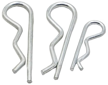 NORAZE Perno con Coppiglia A Molla in Acciaio A Forma di R 1mm 1.2mm 1.6mm 1.8mm 2mm 2.5mm 3mm 4mm 5mm Hardware di Fissaggio for La Riparazione Auto (Color : Silver, Size : M1x16 10pcs)