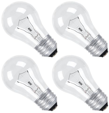 CYLYT 4-Pack Oven Light Bulbs 40 Watts Appliance Bulb, E26 A15 120V High Heat Bulbs for Stove Hood, Refrigerator, Microwave, Lava lamp, Warm White 2700K, Dimmable