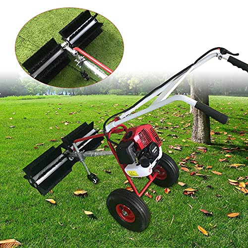 2-Takt 43Cc Handschubkehr Maschine Benzin Kehrmaschine Kehrbesen WildkrautbüRste Unkraut Entferner SchneefräSe Motor Besen Mit Benzinmotor Schneeschiebe Kunstrasen KehrbüRsten Rechen FüR Rasengras