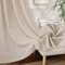 PONY DANCE Boho Gardinen Leinen Natur Wohnzimmer Vorhänge für Schienesystem 2er Set H 245 x B 140 cm Vorhänge Leinenoptik Halbtransparent Leinengardine mit Kräuselband Linen Curtains for Living Room