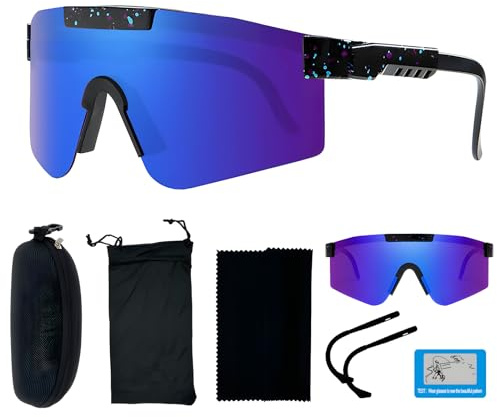 DADAPANGHU Lunette Velo, Lunette de Cyclisme, Lunette Vtt, Lunette de Ski Homme(dégradé de bleu)