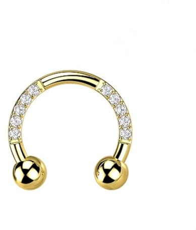 Taffstyle Piercing Stab Stecker Lippenpiercing Ohrpiercing Labret Lippe Ohr Titan Hufeisen Horseshoe Implantatqualität Außengewinde