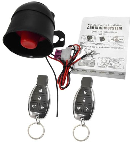 MASO Universal Car Alarm Device, Car Alarm Device, Vibration Alarm System for 12V Car, Suitable for DC12V Cars