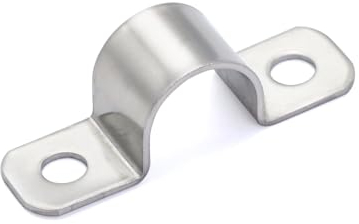 FamlTol 20 Pcs Cable Clips 304 Stainless Steel Wire Mesh Clips Mini Size Pipe Clamp for Outdoor Barbed Wire and Cable Fixing Ø 6 mm