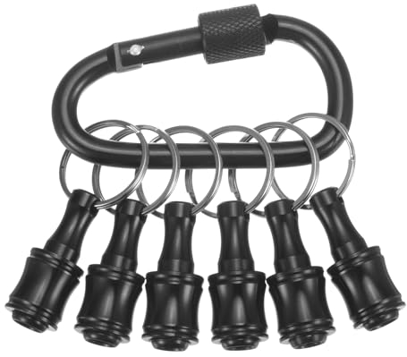 sourcing map 6PCS Keychain Aluminum Alloy Screwdriver Bits Holder Extension Bar Release Drill Screw Adapter Quick-Change Portable 1/4 in Hex Shank for Men Gadgets