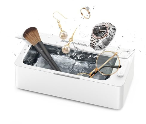 DK SONIC Nettoyeur à ultrasons 450ML, nettoyeur à ultrasons domestique 24W avec 3 modes et fonctionnement à une touche pour nettoyer les bijoux, les lunettes, les pièces de monnaie