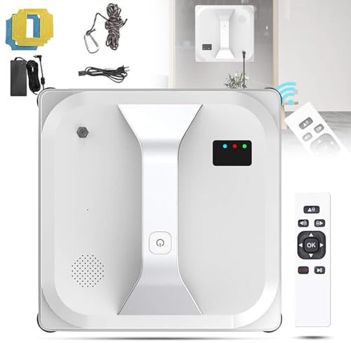 Ostreemaner Lavavetri Intelligente, Telecomando/Pulsante 2 Utilizza Robot per La Pulizia dei Vetri, Funzione di Rilevamento Automatico dei Bordi, Lavavetri Elettrico