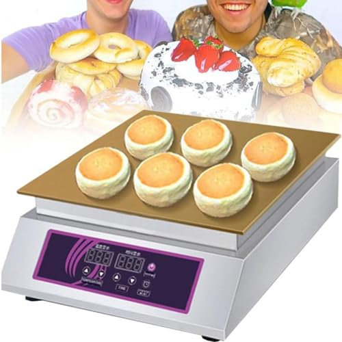 DPQYJPP Macchina per Pancake Commerciale, Macchina per soufflé Antiaderente Commerciale 60-240 ℃ Macchina per Muffin elettrica con Controllo della Temperatura Acciaio Inossidabile,A