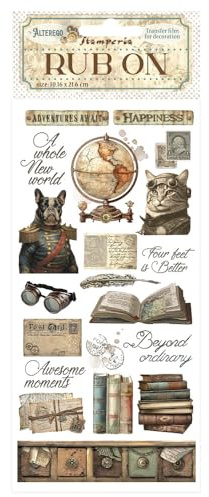 Stamperia - Rub-on for Scrapbooks, Albums, Cards, Bullet Journals and More, Easily Transfer Images onto Paper and Other Surfaces, Perfect for Crafts and Gifting (Alterego - Books)