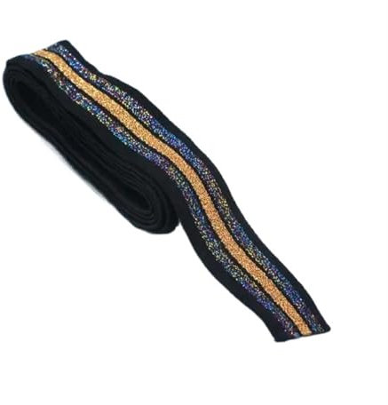 QAUUCP Banda elástica Ancha con Purpurina de 2 cm de Ancho, Accesorios de Costura Coloridos for Ropa, Banda elástica de Goma Goma Elastica Costura(Color3)