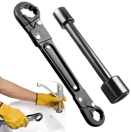 Euyehn Jeu de clés à tube, clé de plomberie pour espaces restreints | Outils de retrait de butée d'angle en métal, ensemble d'outils de plomberie - Outils de plombier ergonomiques, clé de plomberie,