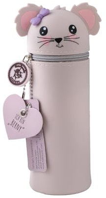 Lulubug Silikon Federmäppchen - Maus Berny | Federtasche aus weichem Silikon für Stifte | Federmappe und Stiftehalter | Mäppchen Tiere, Schlampermäppchen