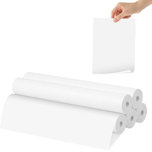 Xmart 5 rouleaux Papier Thermique A4 Thermopapier A4 Rouleau Séchage Rapide pour Imprimante Portable Idéal pour Impression de Documents Pages Web et Photos environ 125 feuilles