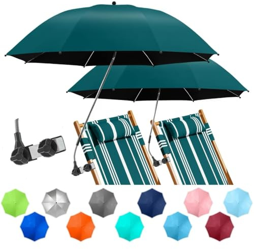 NBtoUS Lot de 2 parasols de plage UPF50+ pour chaise de plage, terrasse et camping