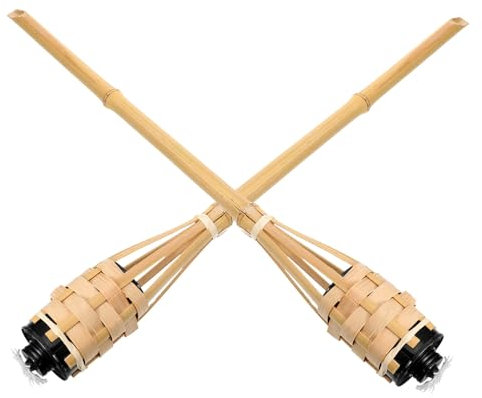 SHINEOFI 2 Piezas Antorchas de Bambú Unidades para Decoración de Jardín Lámparas de Aceite para Exteriores Luces Decorativas