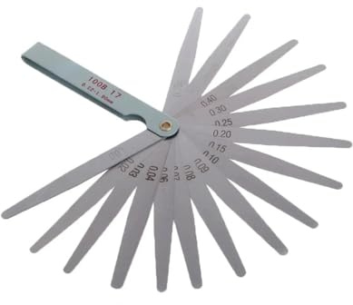 Spessimetro a lamelle Calibro di spessore a 17 lame Calibri di spessore Strumento di misurazione Cuneo di gioco for la regolazione della valvola del motore 0,02-1 mm Strumenti di misurazione di precis