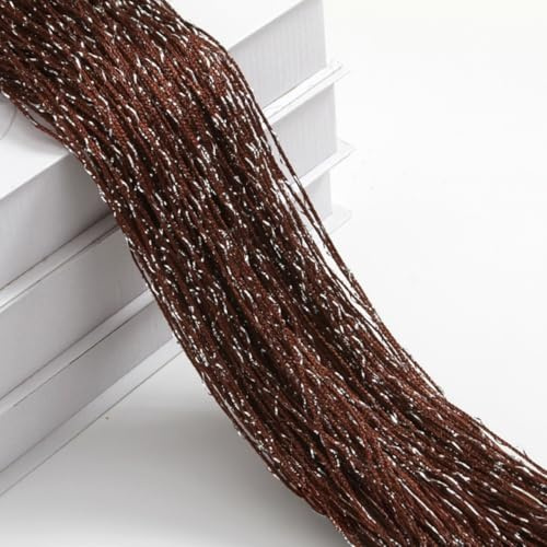 Mateju Cortina de Hilos Antimoscas Cortina Puerta Interior y Exterior, Divisor de Habitaciones Elegante para Sala de Estar, Patio, Boda, Dormitorio o Oficina (Marrón,1x2 m (Ancho x Alto))