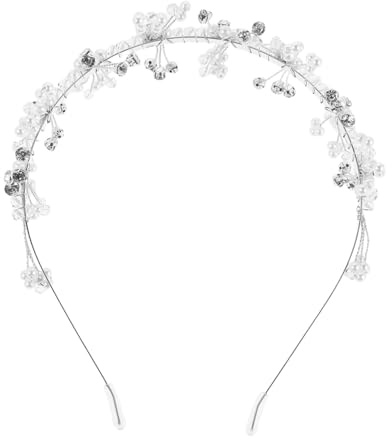 Healvian Barns Prinsesskrona Hårband med Konstpärlor och Elegant Accessoar för Födelsedag Bröllop och Fotografering Stilfullt Huvudband för Flickor och Pojke
