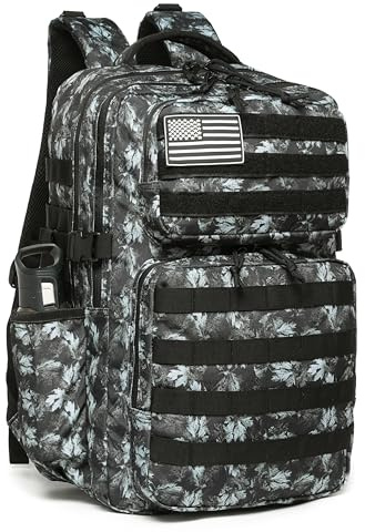 Wotony Sac à dos tactique militaire pour homme - Étanche - Sac d'assaut de 3 jours - Sac Molle avec porte-bouteille d'eau