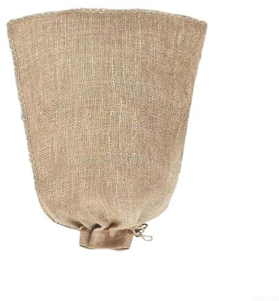 Lot de 2 housses réutilisables en toile de jute pour plantes – Sacs de protection contre le gel – Avec cordon de serrage – Pour arbustes d'extérieur et arbres fruitiers (114,3 x 177,8 cm)