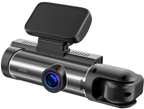 Ruwshuuk Caméra De Voiture Et Arrière - Enregistreur en Métal Double sans Fil avec Vision - Caméra pour Camions - pour Sécurité De Conduite, Camion, Route, Stationnement Et Assistance De Voie