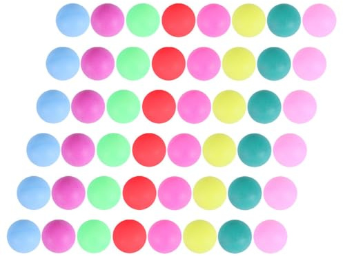 SOLUSTRE 50 Bunte Tischtennisbälle 40mm aus Nahtlosem Pp Farbige Wettkampf und Trainingsbälle für Party Freizeit und Deko